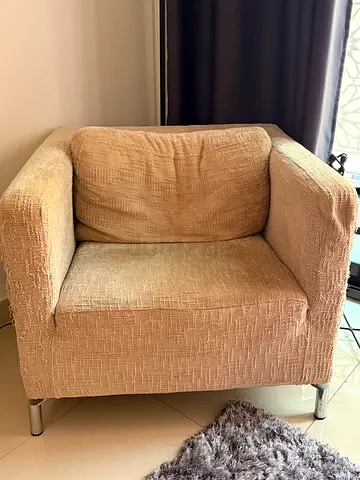Beige Fabric Single-Seat Armchair
