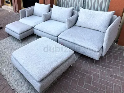 Ikea Sodhremn L Shape Sofa light gray without footstool