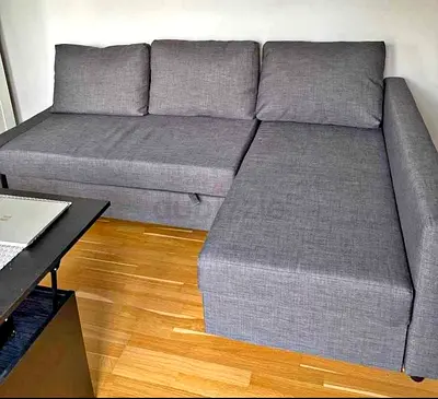 Gray L-shaped Sofa with Chaise - Good Condition