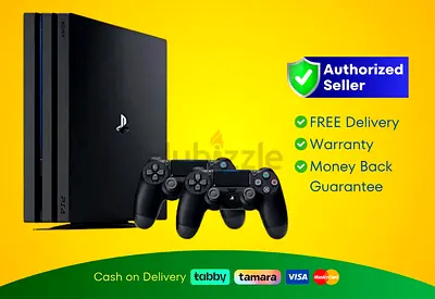 Sony PlayStation 4 - Pro - Black - 1TB with 2 Controller | Brand New | Warranty | FREE Delivery