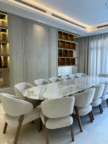 Marble Top Dining Table with chairs | Custom made new dining set with warranty
