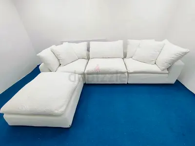 Marina home authentic linen cloud feather 🪶 filled modular sofa