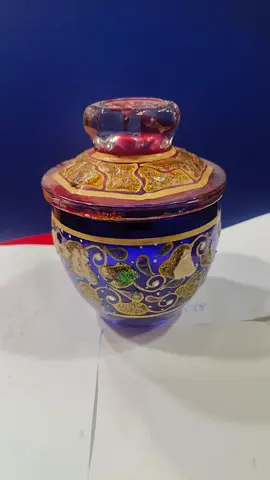 Hand-painted Decorative Jar — Blue & Gold-12x12cm