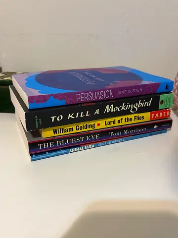 Set of classic novels: Persuasion, To Kill a Mockingbird, Lord of the Flies, The Bluest Eye, others
