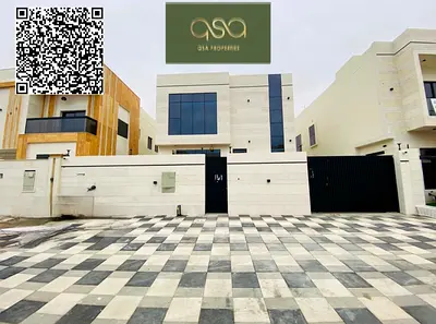 Villa for sale in Ajman, Al Helio 2 area It consists of 4 master bedrooms, a majlis, a living room, and a maid's room.
