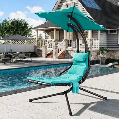 Hanging Chaise Lounge Swing Chair Hanging Curved Chaise Lounge Chair Umbrella