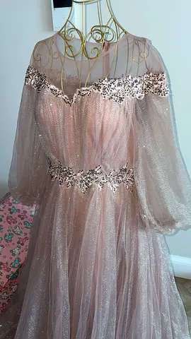 Evening/Prom Dress - Pink Sparkle Tulle Gown, Size large