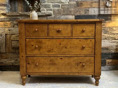 Pottery Barn Rustic Solid Wood Dresser with 5 Drawers