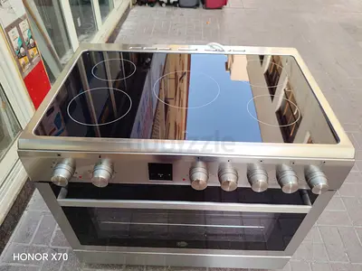 Used electric ceramic hob oven - stainless steel, good condition