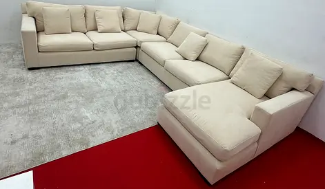 Brand new condition crate&barrel beige color Ushape sofa