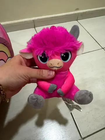 Big and small toys Plush pink unicorn/monster stuffed toy - soft