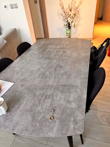 Grey Marble Effect Dining Table and 6 Chairs