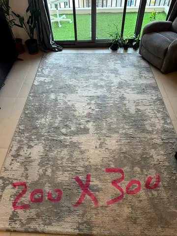 3 Modern gray abstract area rug — gently used