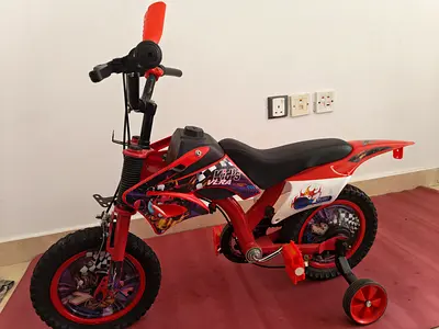 دراجه للأطفال.   Kids Red Training-Whee Dirt Bike Bicycle - 12 inch