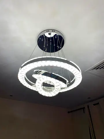 Modern Crystal LED Ring Chandelier - Ceiling Light