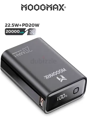 Moogmax 20000mAh Power Bank, 22.5W Fast Charging with Dual USB-C Ports, Air Travel Safe