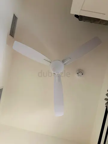 White 3-Blade Ceiling Fan - Good Condition