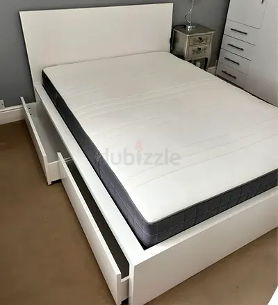 Ikea malm double bed with ikea mattress like new Excellent condition