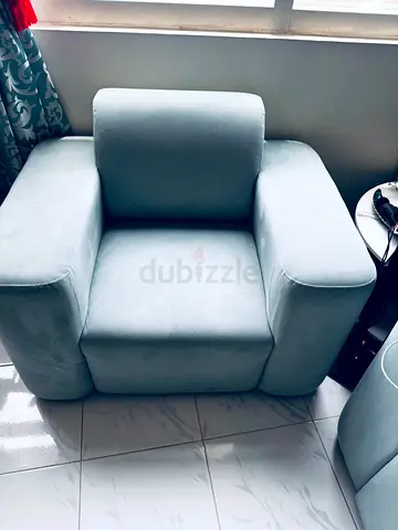 Light blue single-seater armchair in good condition