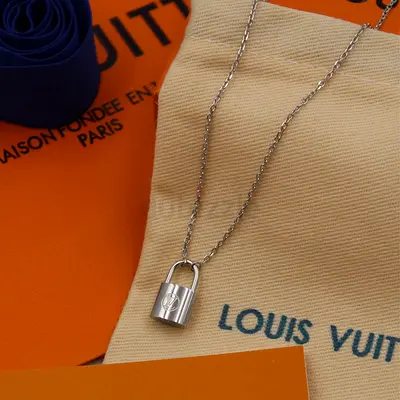 Silver padlock pendant necklace with chain