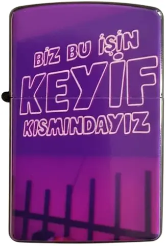 Purple decorative lighter with Turkish text (collectible) 03