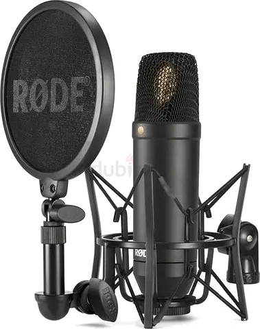 Rode NT1 Condenser Microphone with Shock Mount & Pop Filter + Stand
