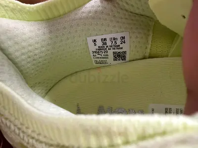 Light green casual sneakers, size UK 5 / EU 38 (inside view)