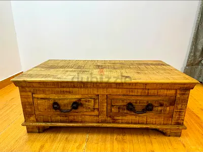 Solid Wood Coffee Table With Two Drawers