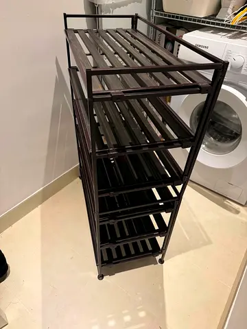 Metal 6-Tier Slim Storage Rack on Wheels — Good Condition