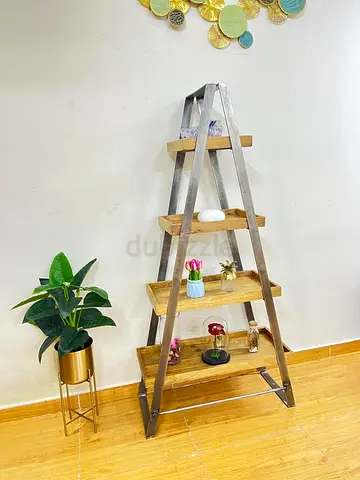 Luxurious Mango Wood Bookshelf Shelf With Metal Frame