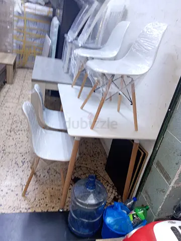 Modern White Dining Table with Matching Chairs