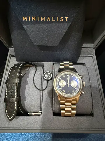 Stainless Steel Men's Chronograph Watch with Black Dial