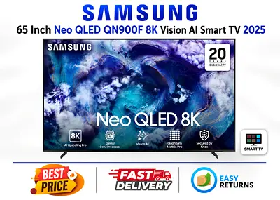 Samsung 65 Inch AI 8K Smart TV - Neo QLED 165Hz - Original Box, Accessories -FREE DELIVERY, WARRANTY