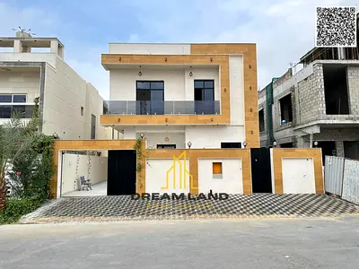 The epitome of luxury in Al Yasmin – Ajman! A villa with a modern architectural design and an elegant stone facade, in a prime location and at a compe