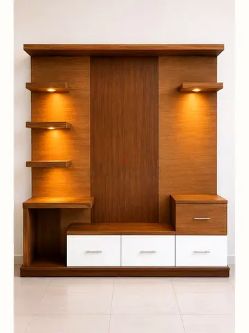 ✨ Premium Custom-Made TV Unit with LED Lighting ✨