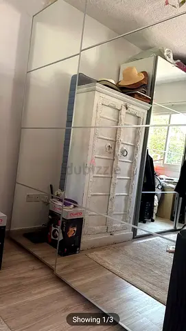 Large Sliding Mirrored Wardrobe - Full Wall Mirror Panels
