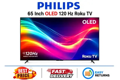 Philips 65 Inch Smart TV - OLED 2025 120Hz Roku Smart TV - Original Box - FREE DELIVERY, WARRANTY
