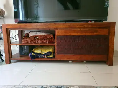 Solid wood TV stand