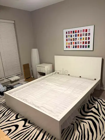 Ikea Queen size bed frame with mattress 160x200