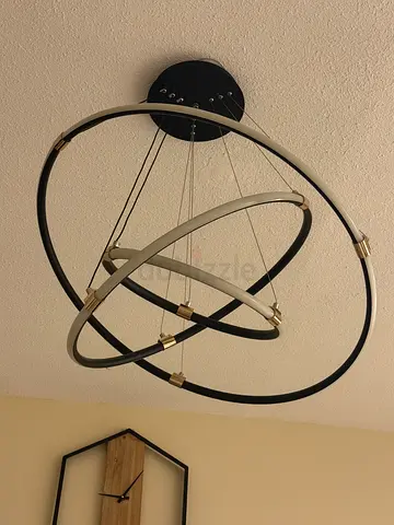 Modern Orbital Ring LED Ceiling Light - Black & Gold