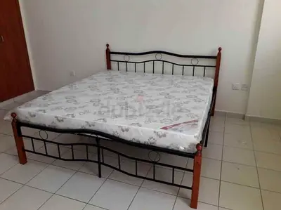 Metal and Wood Double Bed Frame with Mattress QUEEN SIZE