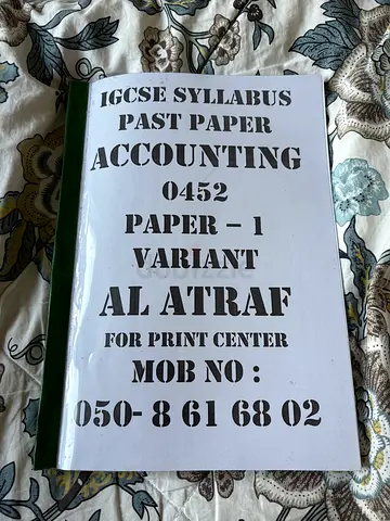 IGCSE Past Paper Accounting 0452 Paper 1 - Variant 1