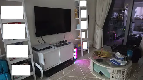 WHITE TV Console and Shelves for Sale (from CRATE AND BARREL)