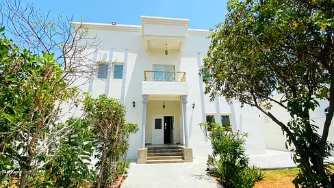 Villa for Rent in Al Jazzat Sharjah on 8130 Sq Ft Land with 3500 Sq Ft Built Up Area Four Master Bedrooms Large Garden Water Well and Prime Location N