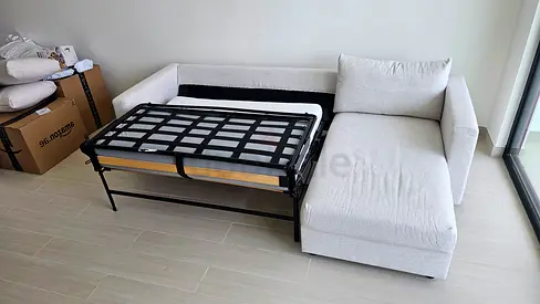 Vimle L shape sofa bed with mattress