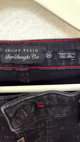 Philipp Plein men's super straight cut jeans size 34 - black brand new