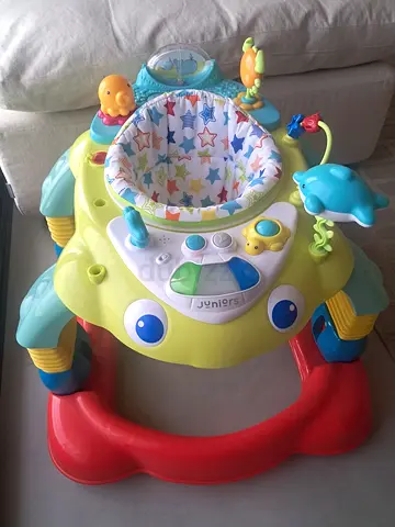 Baby activity walkers with a light-up/musical piano & toys - good condition