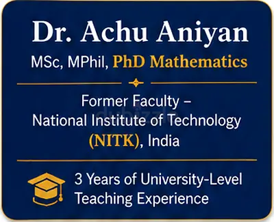 MATHEMATICS TUTOR - PRE-UNIVERSITY/UNIVERSITY