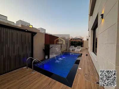 فيلا مودرن فاخرة للبيع | زاوية شارعين | 6 غرف ماستر | مسبح خاص | خلف مول القبائل – الزاهية، عجمان