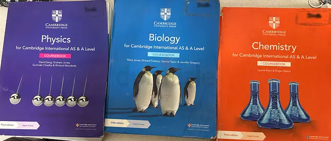 Cambridge AS & A level biology,chemistry and physics coursebooks